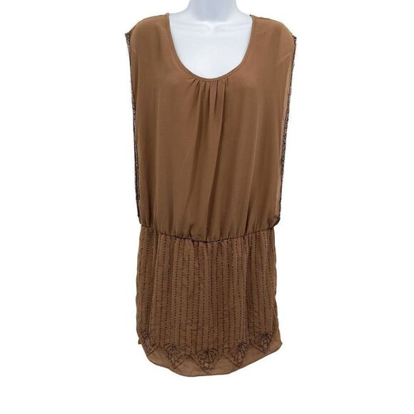 Myan Beaded Gatsby Sleeveless Fitted Sheath Mini Dress - Picture 1 of 9